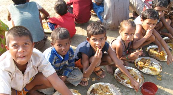 Feeding hungry children and sharing meals